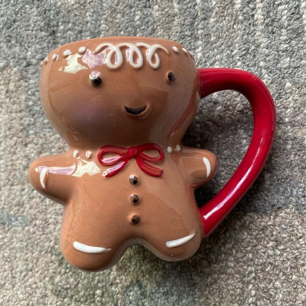 Threshold Gingerbread Mug with Red Handle - Picture 3 of 7